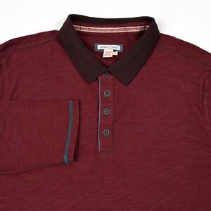 Carbon2Cobalt Long Sleeve Polo Shirt Mens's Large Contrast Collar Casual